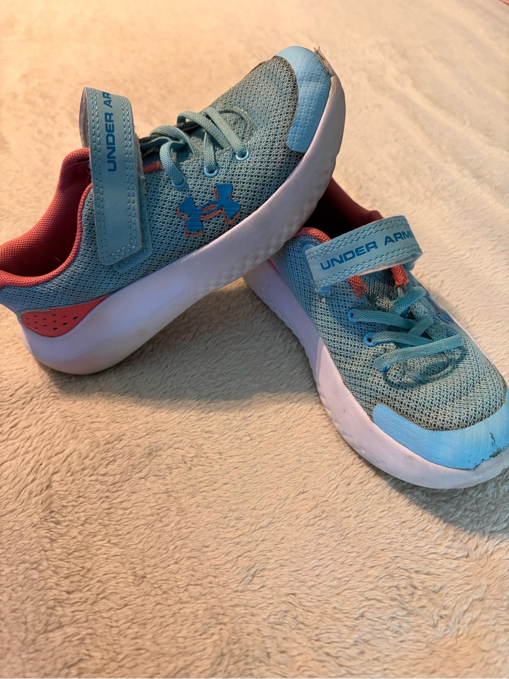 Under Armour Kids' Teal and Coral Athletic Shoes